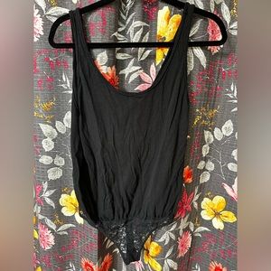 Free People oversized black bodysuit XS